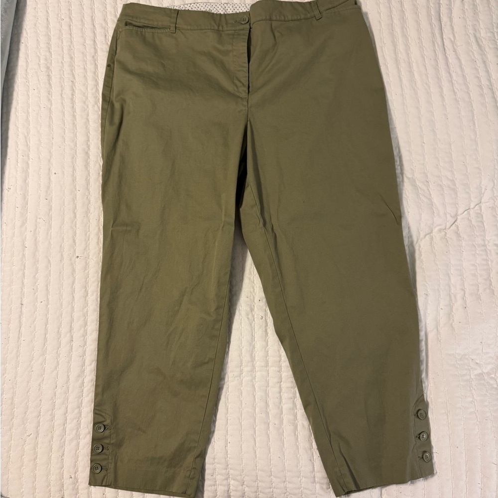 Talbots Women’s Plus Olive Crop Pants